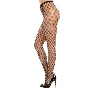 Dreamgirl - Double Fence Net Pantyhose - Black